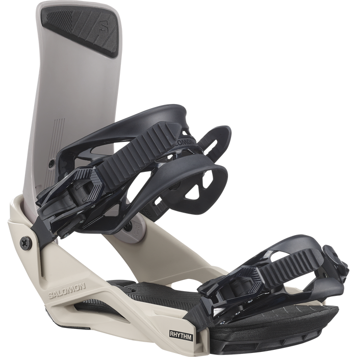 Salomon Rhythm snowboard binding in Warm Grey, highback detail