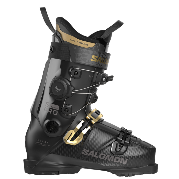 Salomon S/Pro Alpha C BOA 95 W Ski Boots, Black / Gold Met. / Dark Grey Met.