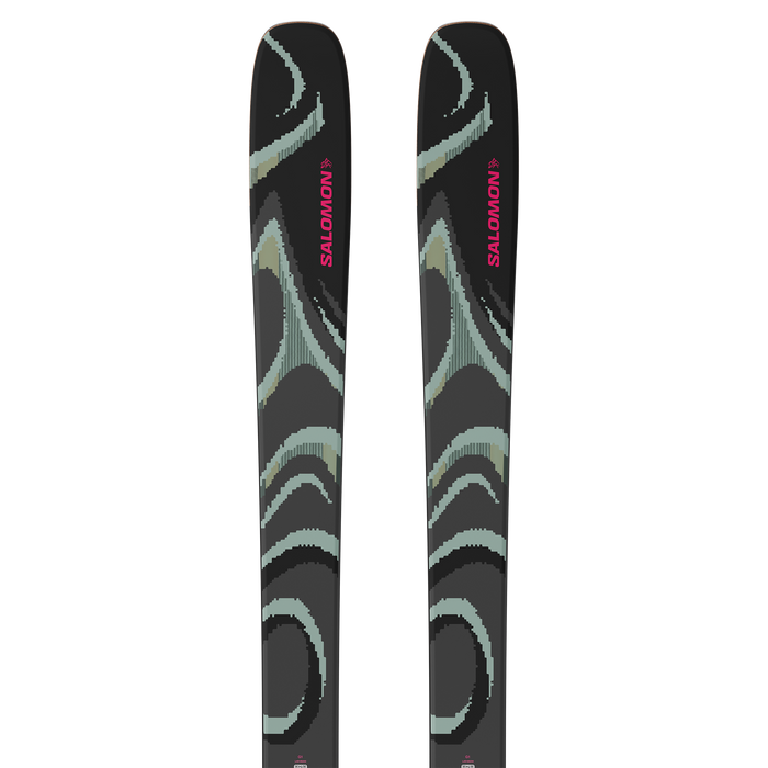 Salomon QST 100 skis, Black / Iceberg Green / Equipe Red