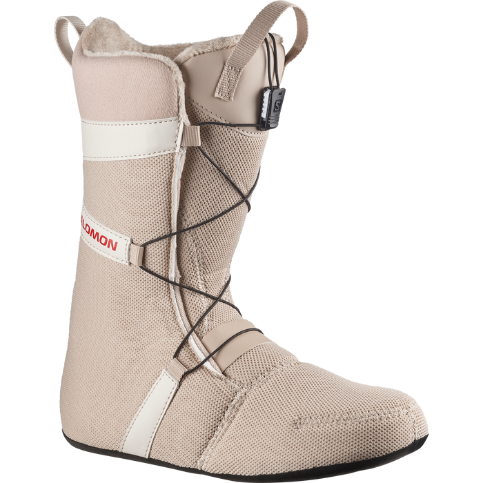 Salomon Ivy BOA SJ women's snowboard boot in Almond Milk, back view