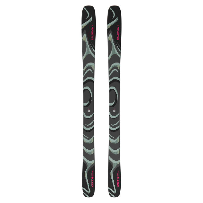 Salomon QST 100 skis, Black / Iceberg Green / Equipe Red