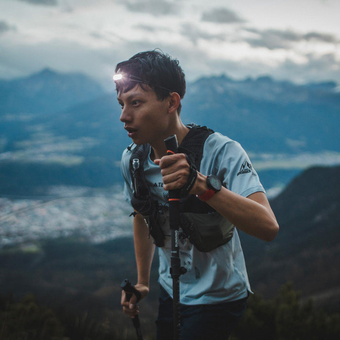 Silva Smini Fly headlamp size shown in the palm of a hand