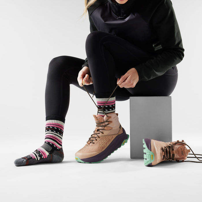 Smartwool Women's Hike Margarita Crew Socks in Black, alternate view