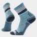 Smartwool Hike Striped Mid Crew Socks in Dusty Teal