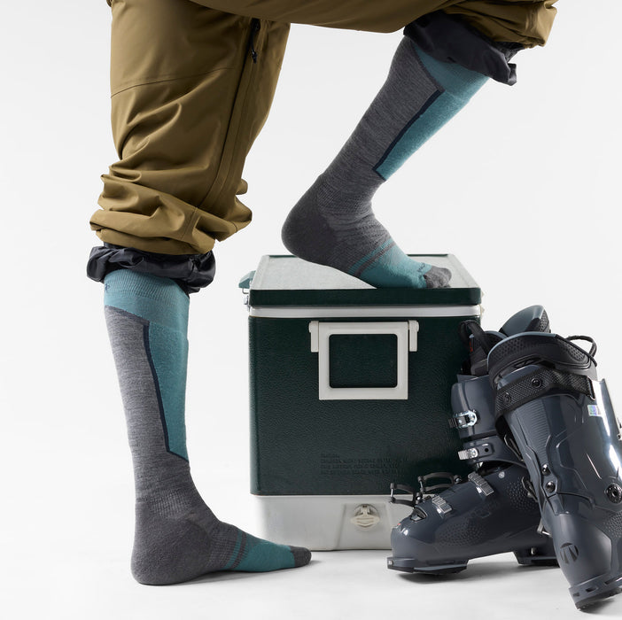 Smartwool Ski Over The Calf Socks in Dusty Teal, alternate view