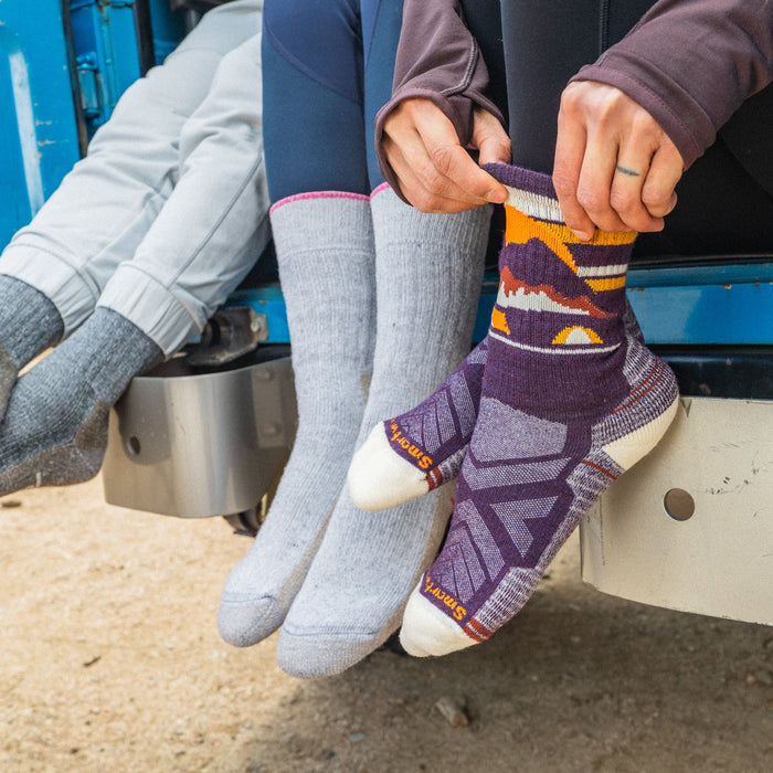 Smartwool Women's Hike Mountain Moon Crew Socks in Purple Iris, detail
