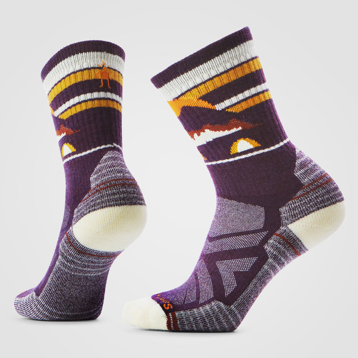 Smartwool Women's Hike Mountain Moon Crew Socks in Purple Iris
