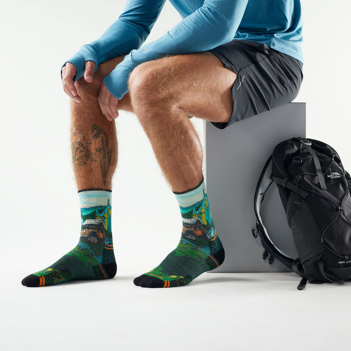 Smartwool Hike Trail Trekker Print Crew Socks in Winter Moss, alternate view