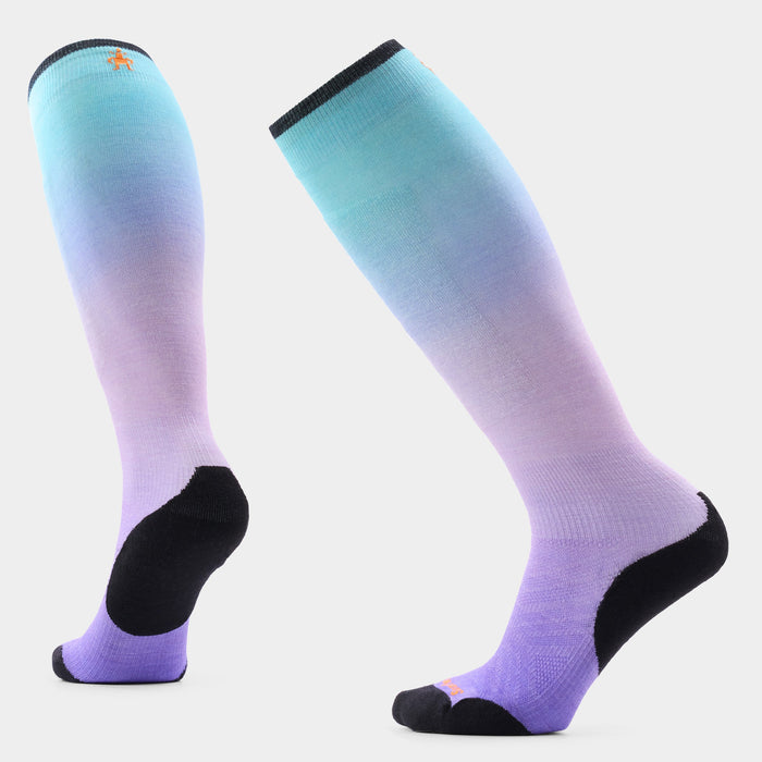 Smartwool Women's Ski Ombre Print Over the Calf Socks in Purple Dawn