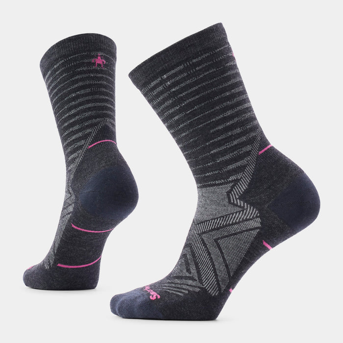 Smartwool Women's Run Pattern Crew Socks in Charcoal