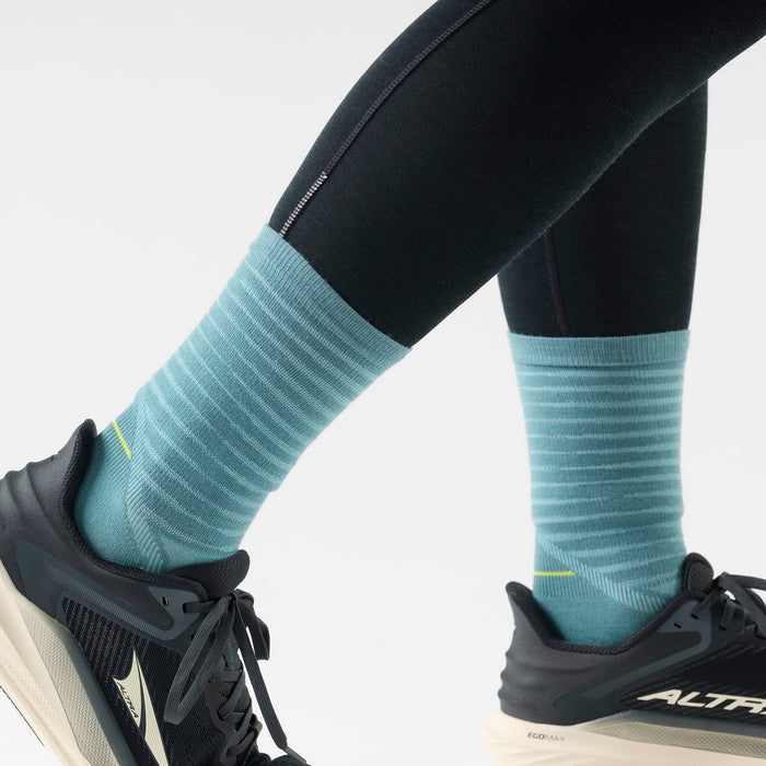 Smartwool Women's Run Pattern Crew Socks in Dusty Teal, alternate view