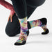 Smartwool Women's Trail Run Serene Peak Print Crew Socks in Dusty Teal, alternate view