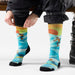 Smartwool Women's Ski Steep Days Print Over the Calf Socks in Serene Blue, alternate view