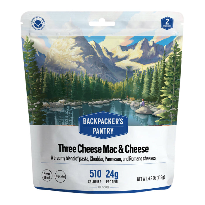 Backpacker's Pantry Three Cheese Mac & Cheese pouch, front