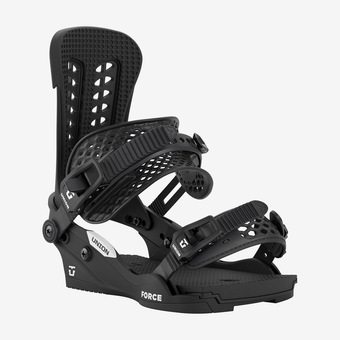 Union Force Classic snowboard binding in Black, front view