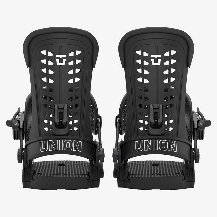 Union Force Classic snowboard binding in Black, pair, rear view