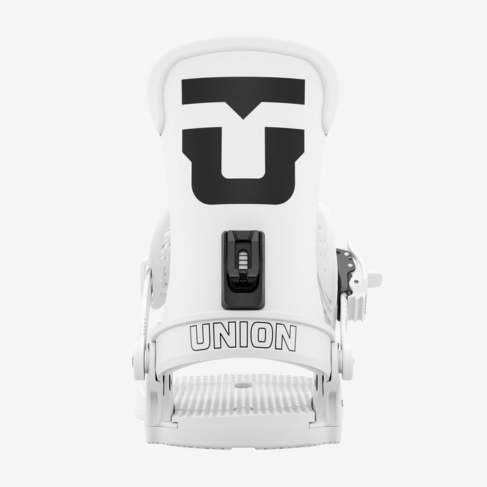 Union Force Classic snowboard binding in White, rear view