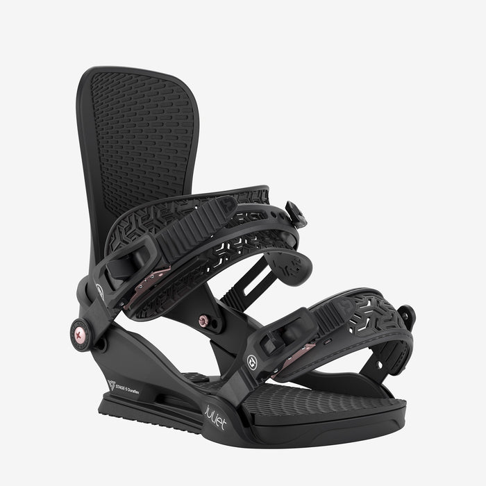Union Juliet snowboard binding in Black, front view