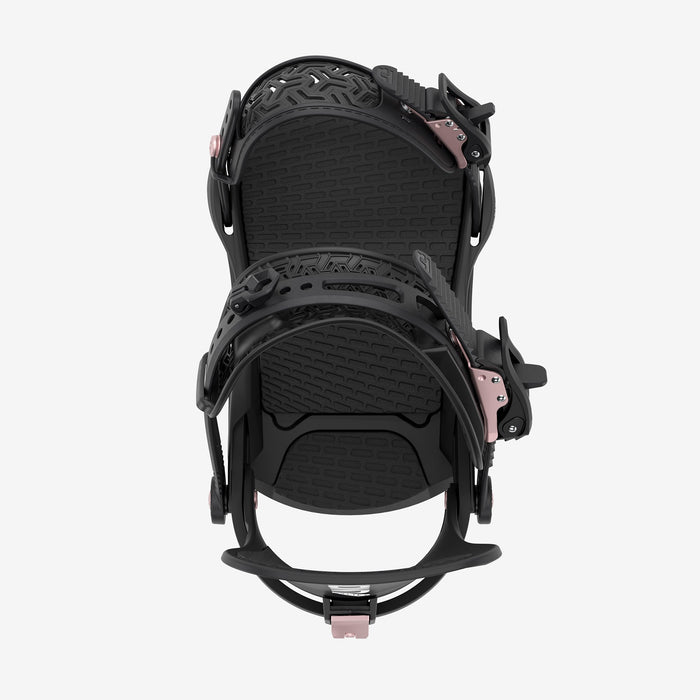 Union Juliet snowboard binding in Black, top view
