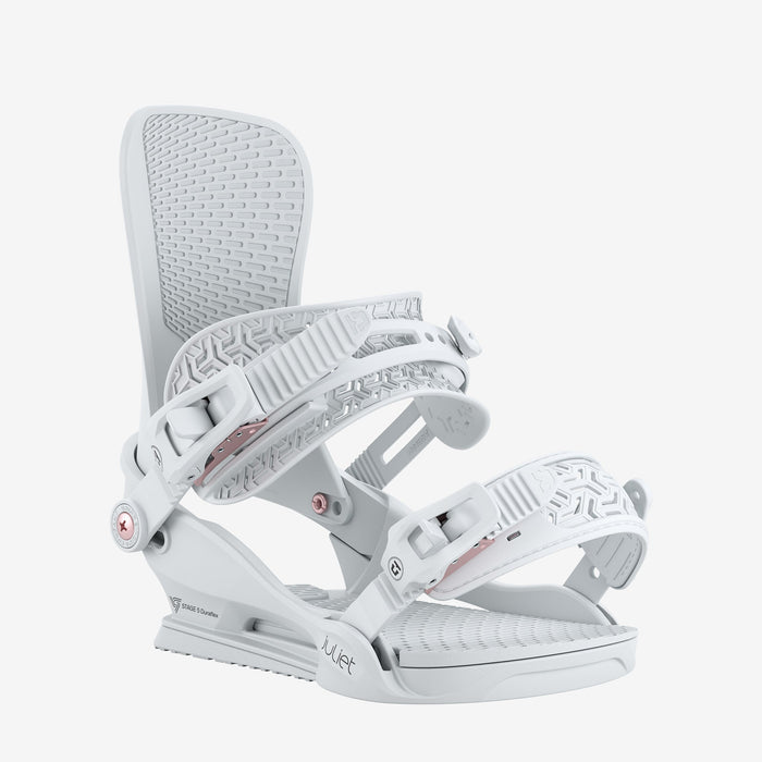 Union Juliet snowboard binding in Light Grey, front view