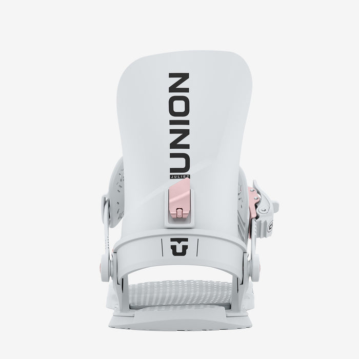 Union Juliet snowboard binding in Light Grey, rear view