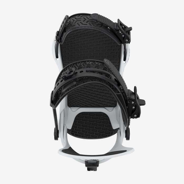 Union STR snowboard binding in Grey, top view