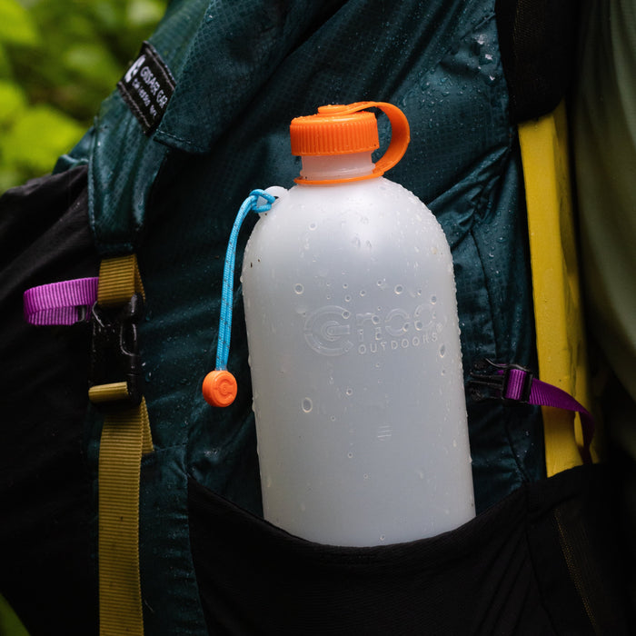 ThruBottle in a backpack side pocket