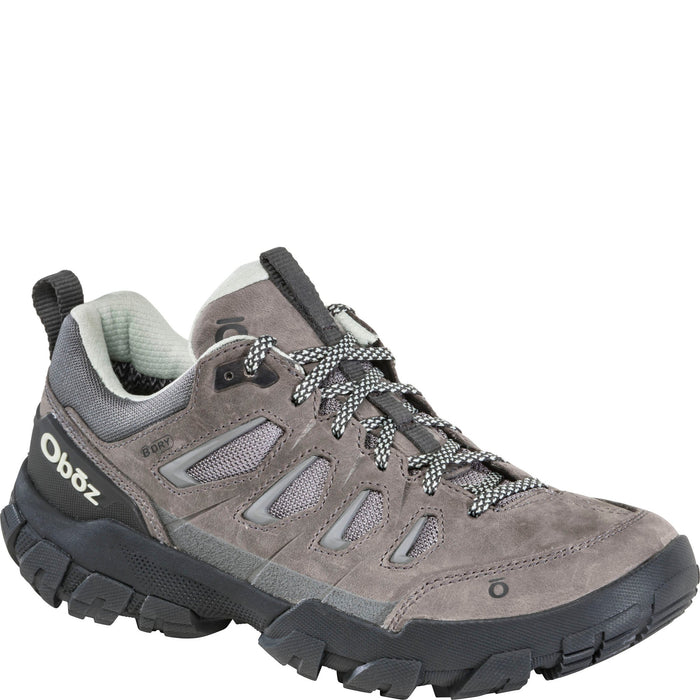 Oboz Women's Sawtooth X Low Waterproof in Hazy Gray, angled view