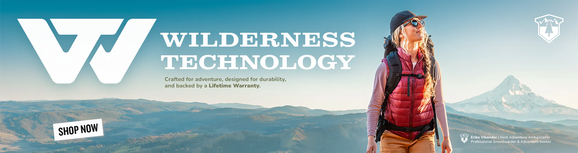 Wilderness Technology Web Banner Featuring Next Adventure Ambassador—Erika Vikander