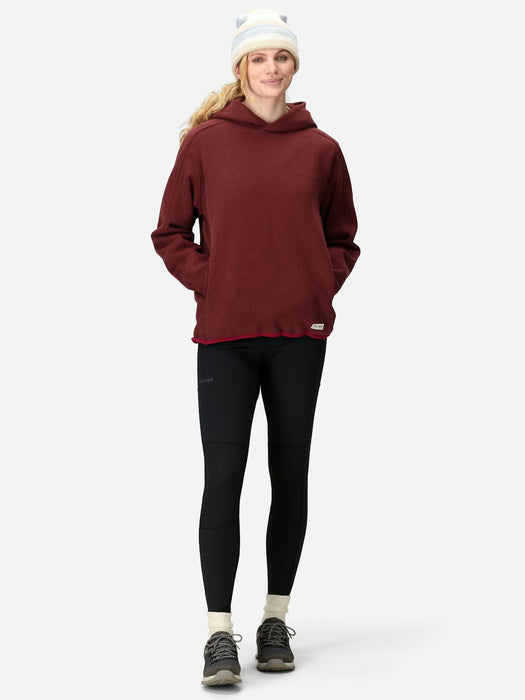 Marmot Women's Peak Cozy Hoody in Acai Berry Heather, detail