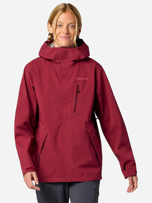 Marmot Women's PreCip Evo Pro Rain Jacket in Cosmos Red, alternate view