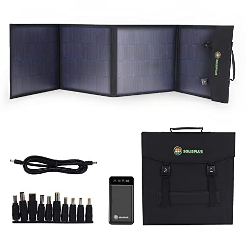 100W Foldable Solar Panel Kit with power bank, cable, connector tips and case