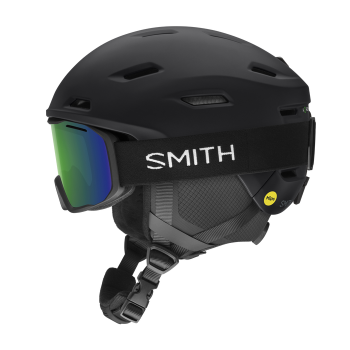Smith Descend Mips Round Contour Fit helmet with goggle, Matte Black