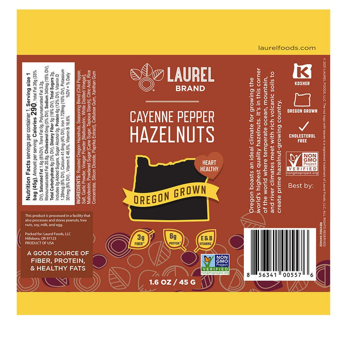 Laurel Foods HAZELNUTS - CAYENNE PEPPER - Next Adventure