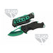 SZCO 3.75 inch green Ballistics clip point folding knife