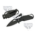 SZCO 3.5 inch black camping folder with fire starter and carabiner