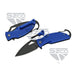 SZCO 3.5 inch blue camping folder with fire starter and carabiner