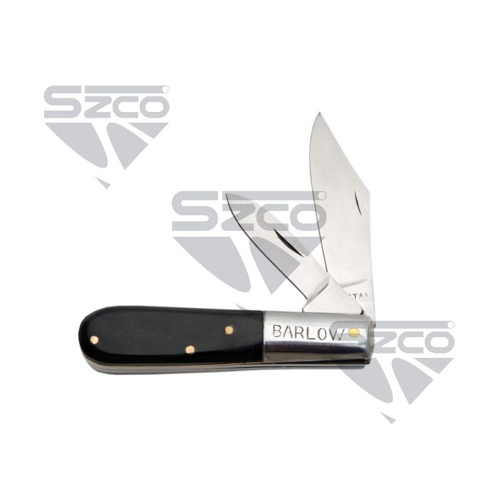 SZCO 3.5 inch two blade horn Barlow pocket knife