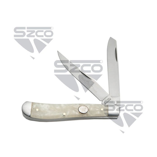 Rite Edge 3.75 inch two blade white pearl trapper pocket knife