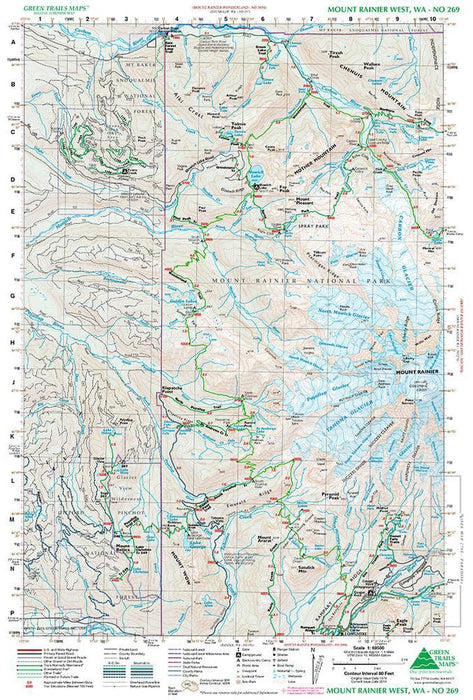 Green Trails MT RANIER WEST - 269 - Next Adventure