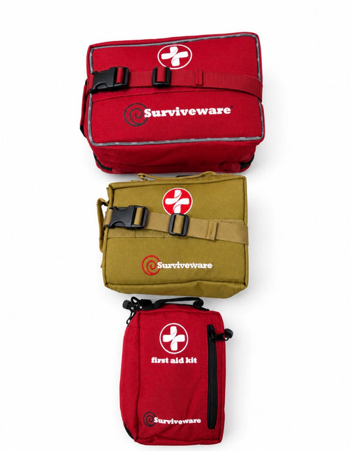 Surviveware Large Premium, Survival and Small Premium First Aid Kits bundle