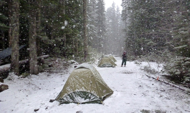 Next Adventure Winter Camping snowshoe trip snowy camp