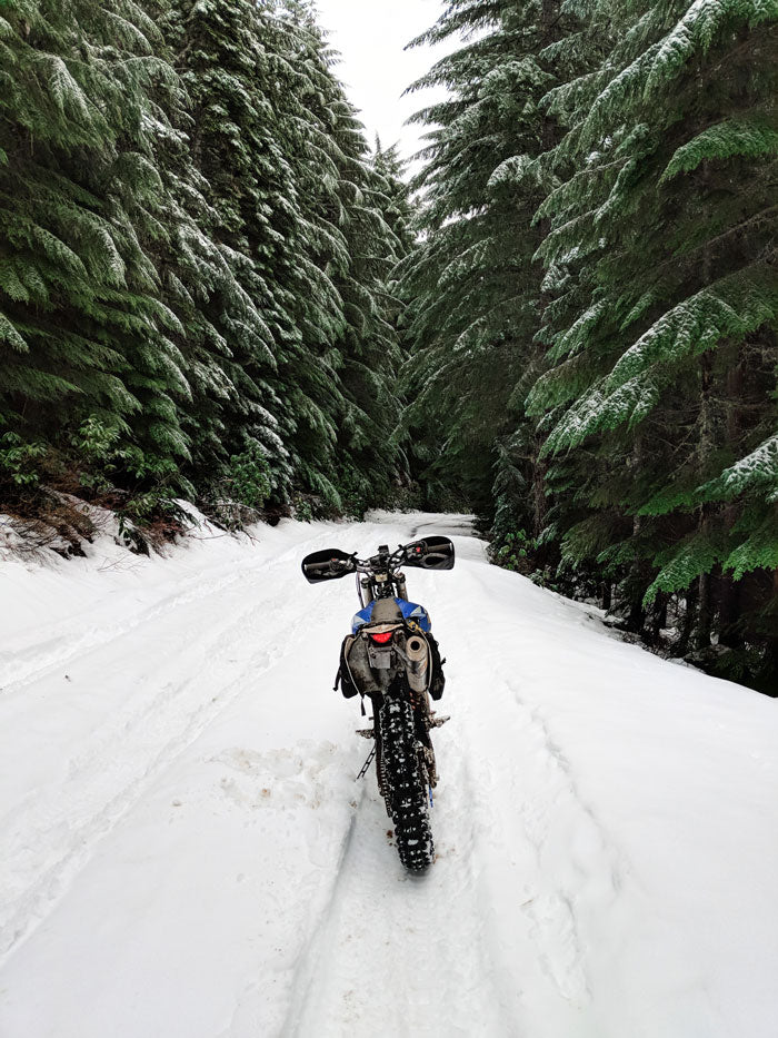 Motorcycling in the snow